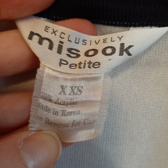 Exclusively Misook Petite Women's XXS Blue Striped Open Front Cardigan Sweater - Picture 4 of 6